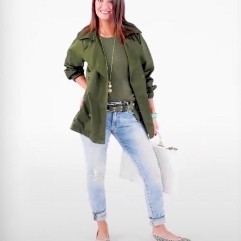 CAbi Army Green Expedition Double Breasted Jacket Style 5478 Size Small S